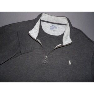 Polo Ralph Lauren Performance Gray Jersey Cotton 1/4 Zip Sweater Men's XL